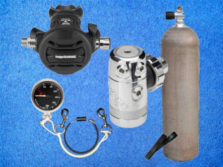 Stageflaschen-Set 11 L / 80cuft mit Black Devil Regler - Kopie - Kopie