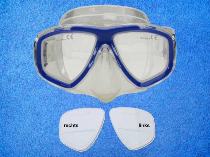 Taucherbrille TDS Mistral Blau - mit optischen Gläsern