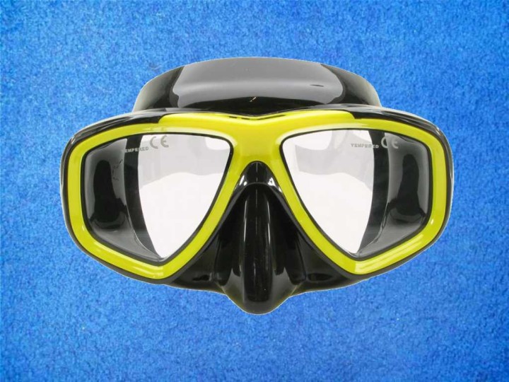 Tauchmaske TDS Mistral Schwarz Gelb