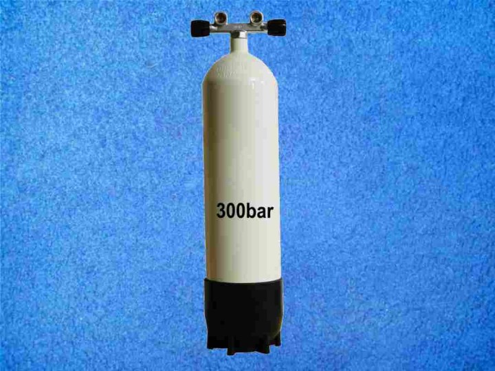Tauchflasche 12 Liter, Twin-Ventil, 300bar