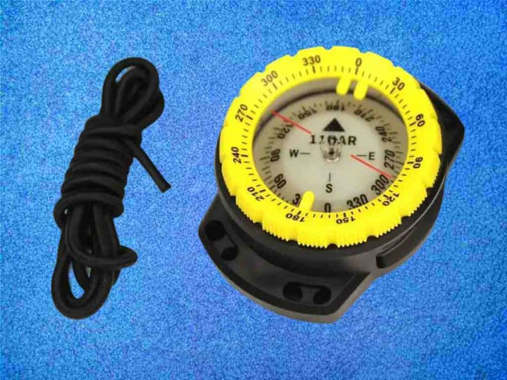 Kompass mit Bungee Mount gelbem Stellring