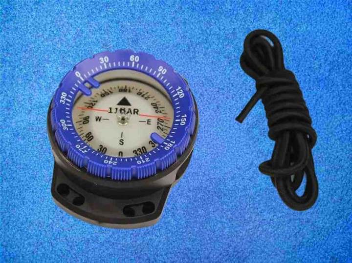 Kompass mit Bungee Mount blauem Stellring