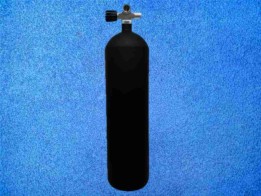 Tauchflasche 12 Liter Matt Schwarz konkav mit Brückenventil