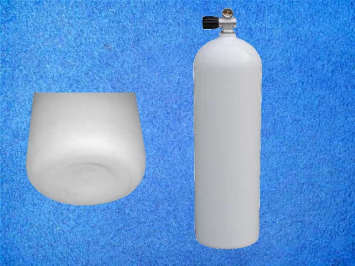 Tauchflasche 12 Ltr konkavem Boden + Ventil