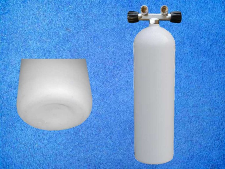 Tauchflasche 12 Ltr konkavem Boden + Ventil