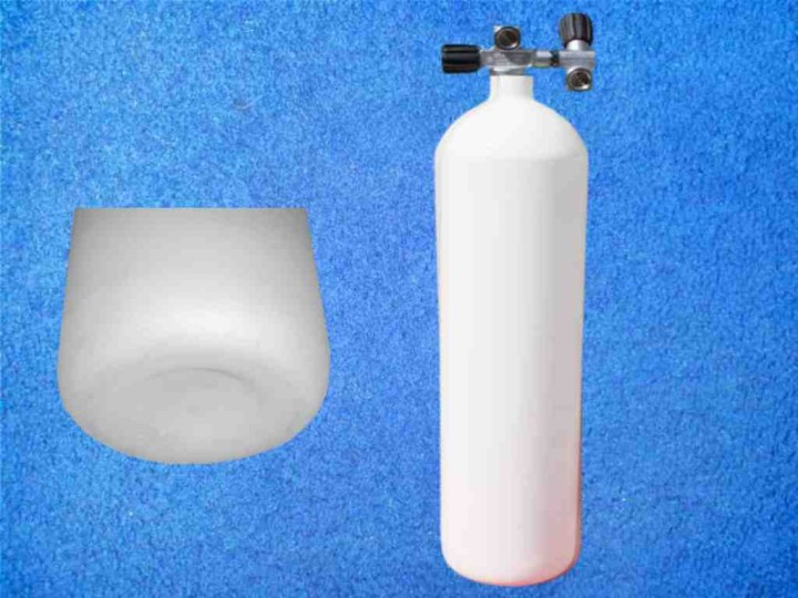 Tauchflasche 12 Ltr konkavem Boden + Ventil